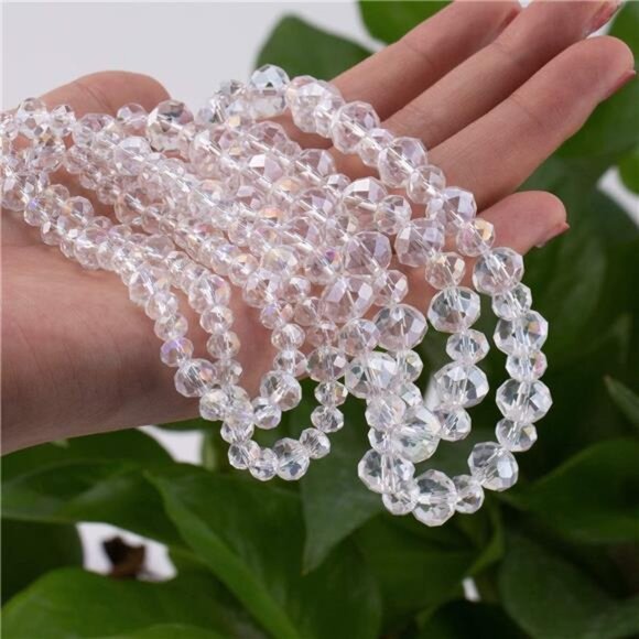 900+ Pieces Crystal Beads Kit, Rondelle Faceted Glass Beads AB Crystal - Picture 6 of 7